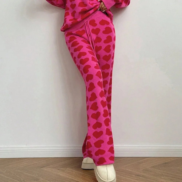 Multicolor Casual Women's Heart Design & Versatile Knitted Sweater - Picture 6 of 6